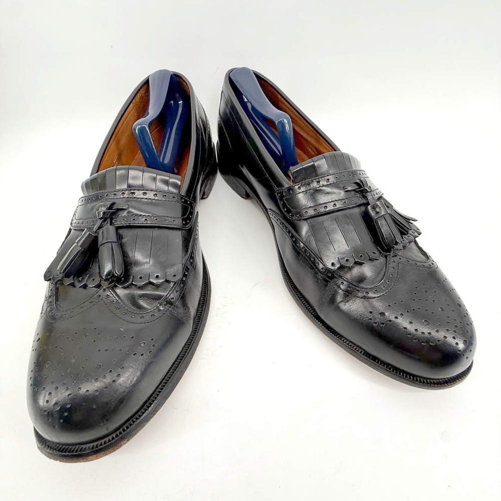 Bostonian Classics First Flex Dress Shoes 11 M Blk Leather Kiltie Tassel Loafers